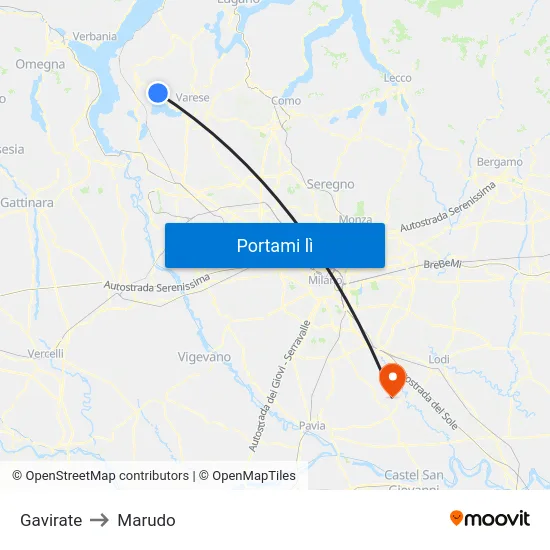 Gavirate to Marudo map