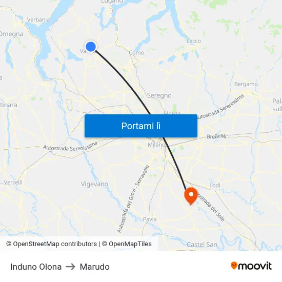 Induno Olona to Marudo map