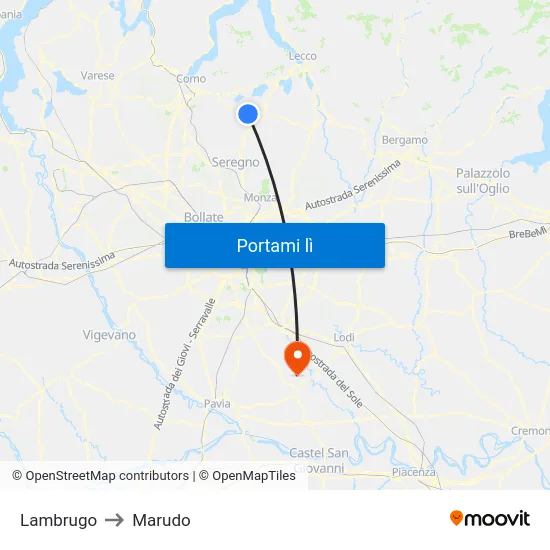 Lambrugo to Marudo map