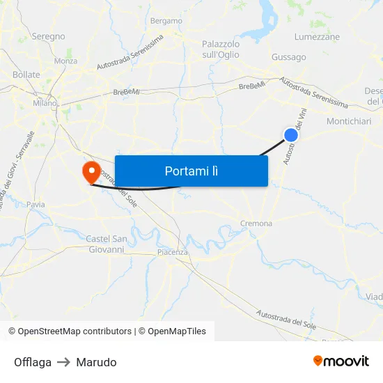 Offlaga to Marudo map