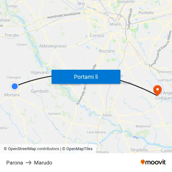 Parona to Marudo map