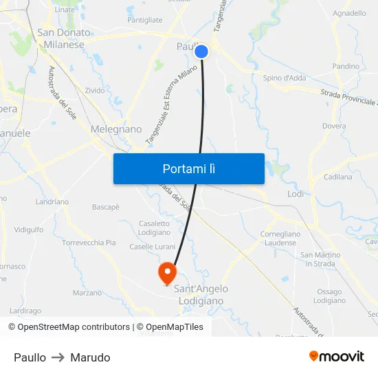 Paullo to Marudo map