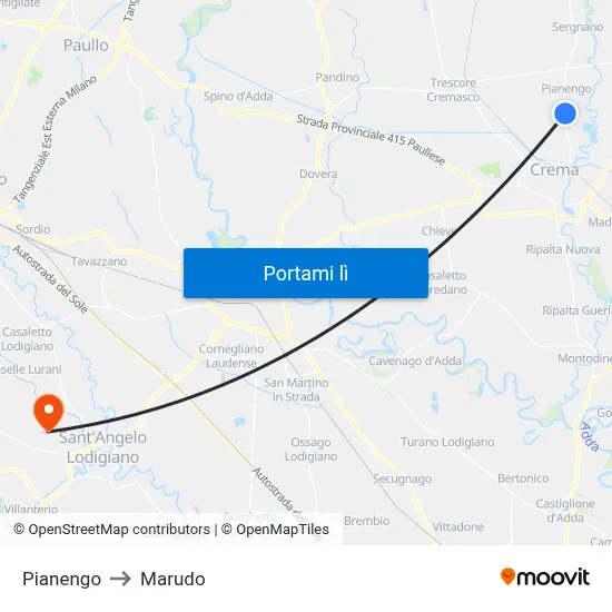 Pianengo to Marudo map