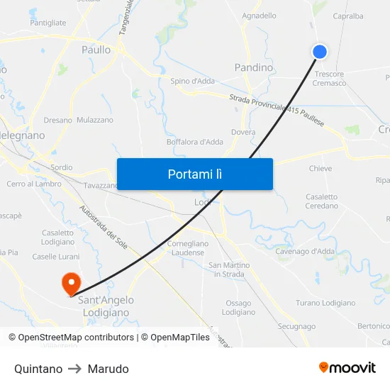 Quintano to Marudo map