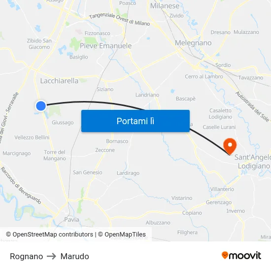 Rognano to Marudo map