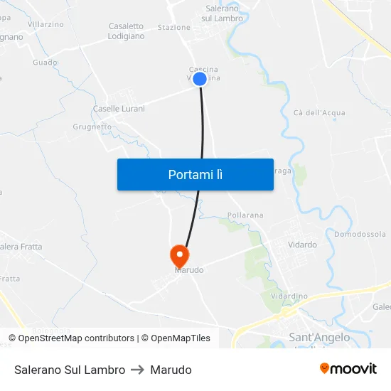 Salerano Sul Lambro to Marudo map