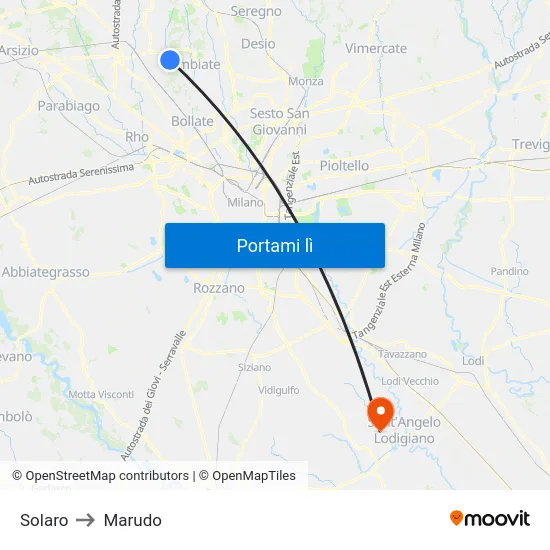Solaro to Marudo map