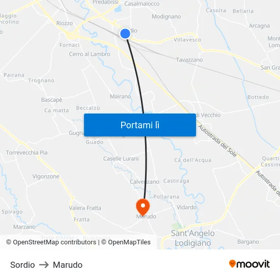 Sordio to Marudo map