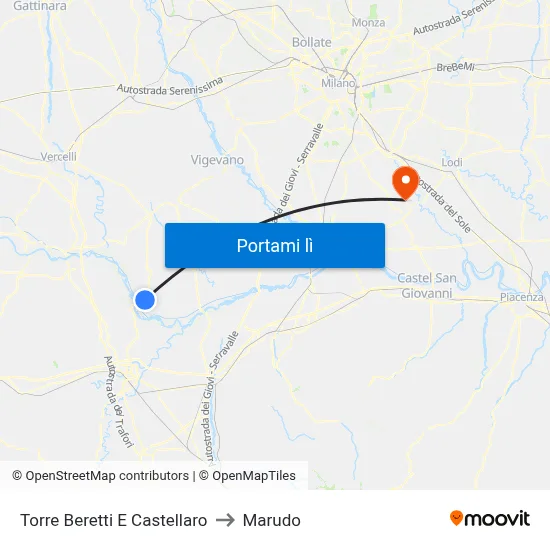 Torre Beretti E Castellaro to Marudo map