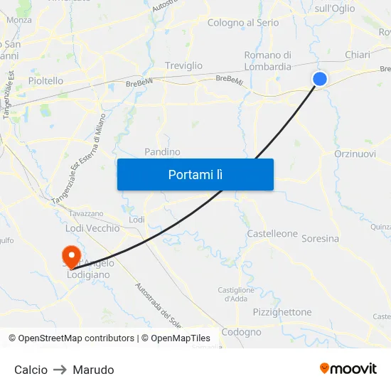 Calcio to Marudo map