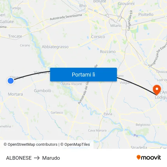 ALBONESE to Marudo map