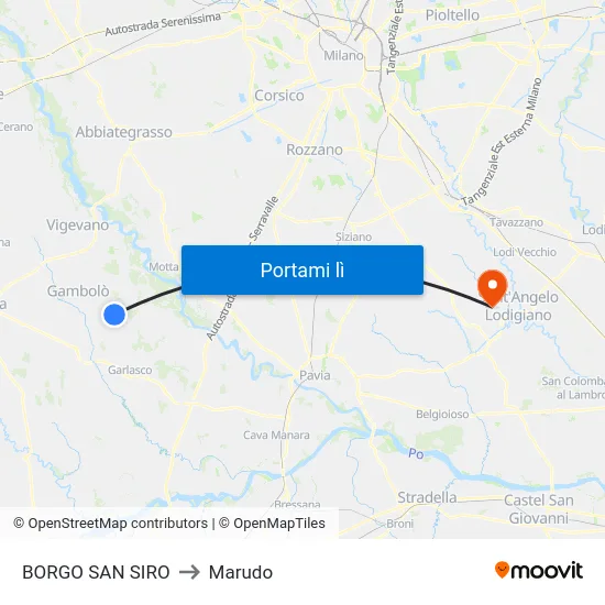 BORGO SAN SIRO to Marudo map