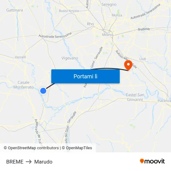 BREME to Marudo map