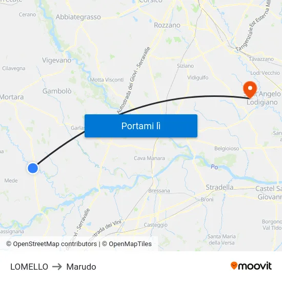 LOMELLO to Marudo map