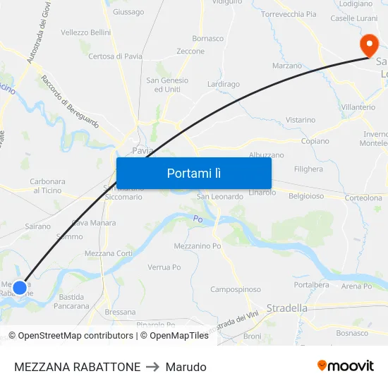 MEZZANA RABATTONE to Marudo map