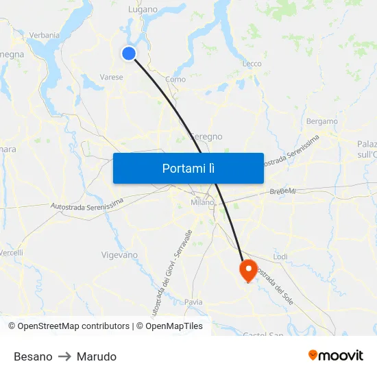 Besano to Marudo map
