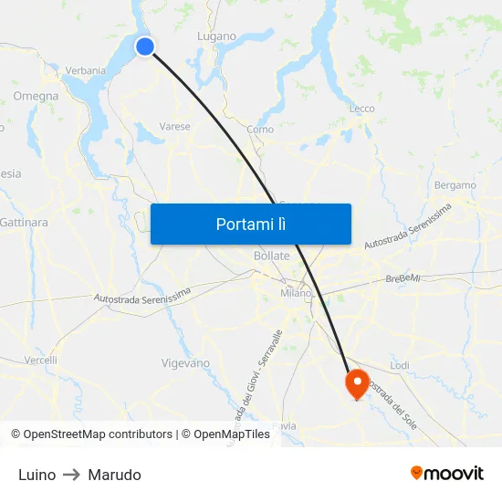 Luino to Marudo map