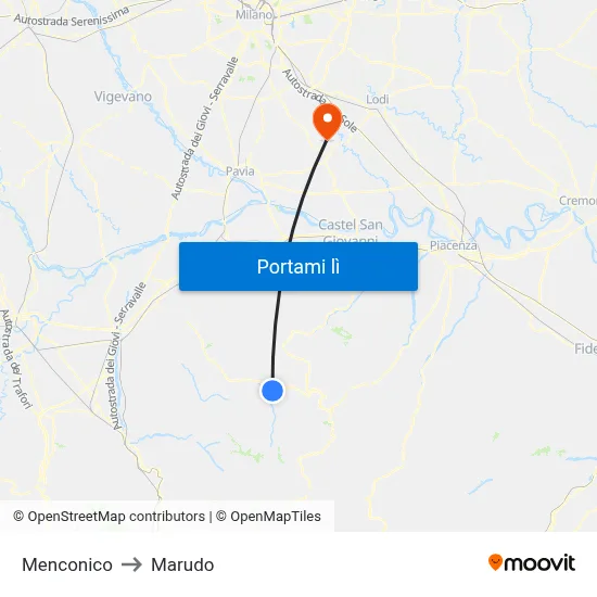 Menconico to Marudo map