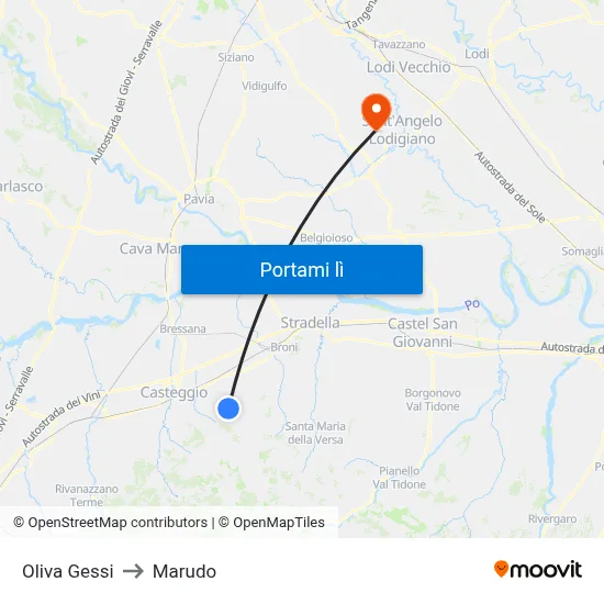 Oliva Gessi to Marudo map