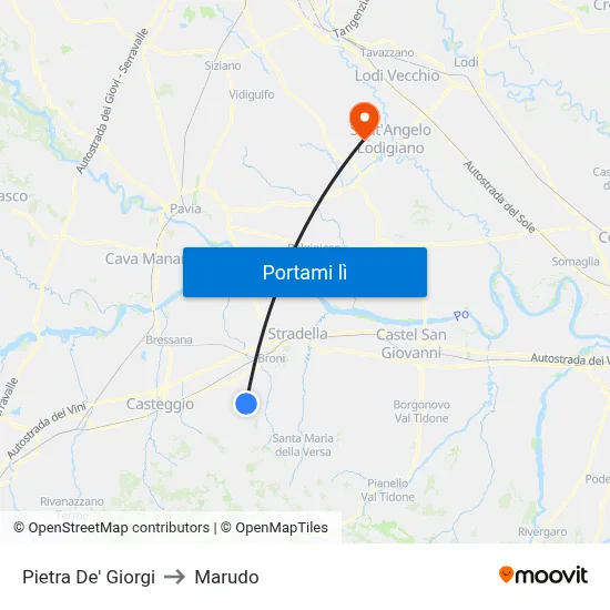 Pietra De' Giorgi to Marudo map