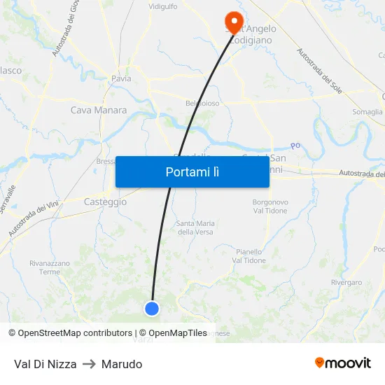 Val Di Nizza to Marudo map