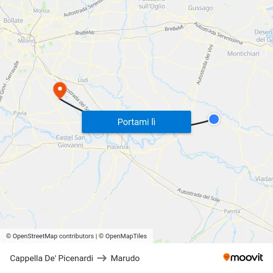 Cappella De' Picenardi to Marudo map