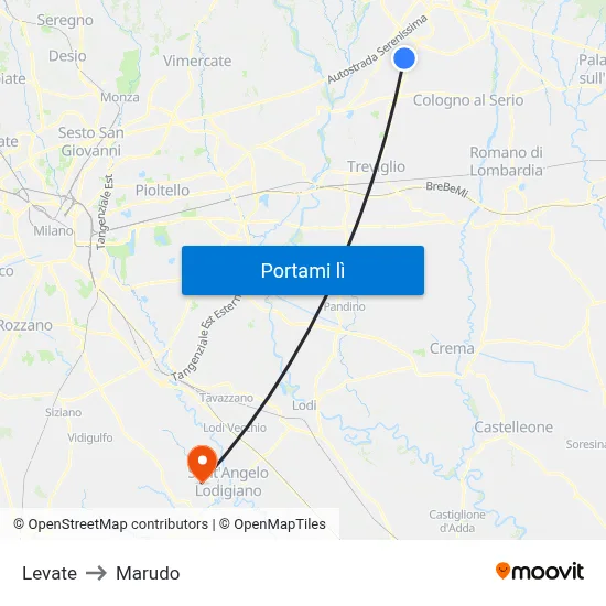 Levate to Marudo map
