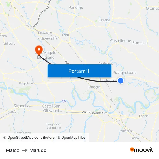 Maleo to Marudo map