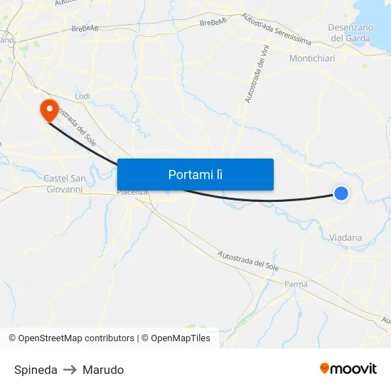 Spineda to Marudo map
