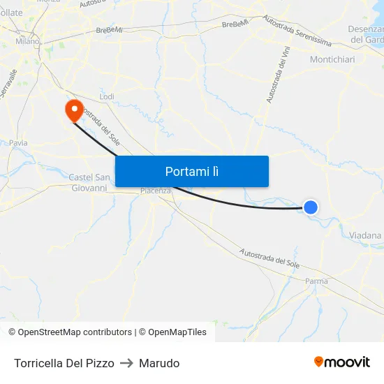 Torricella Del Pizzo to Marudo map
