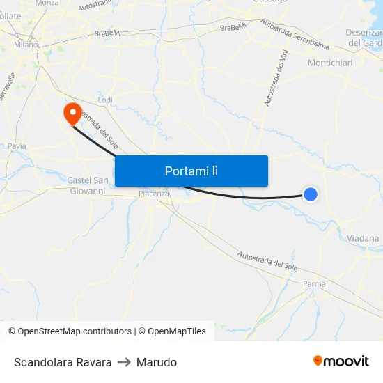 Scandolara Ravara to Marudo map