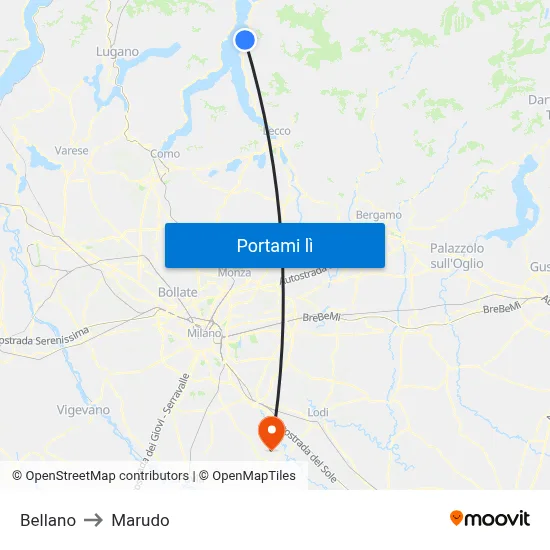 Bellano to Marudo map