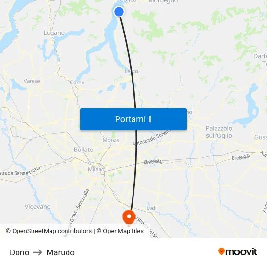 Dorio to Marudo map