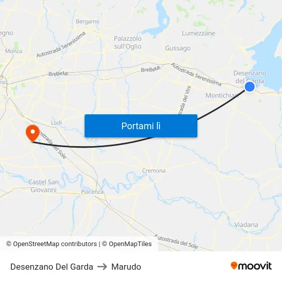 Desenzano Del Garda to Marudo map
