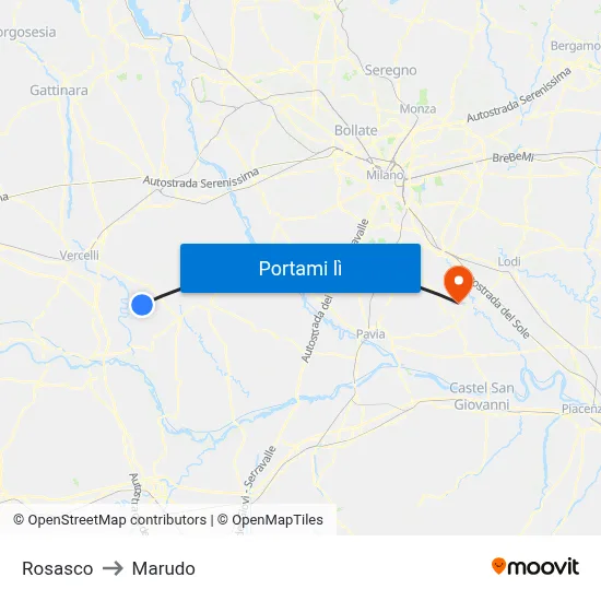 Rosasco to Marudo map