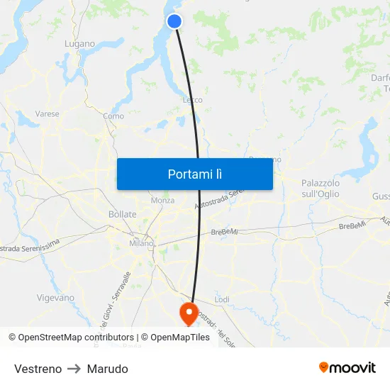 Vestreno to Marudo map