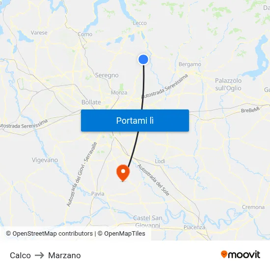 Calco to Marzano map