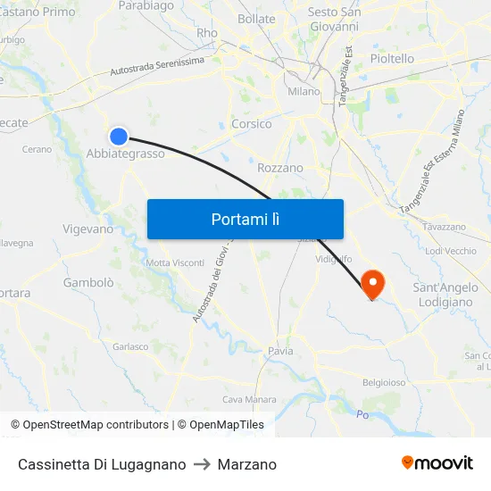 Cassinetta Di Lugagnano to Marzano map