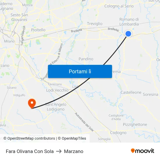 Fara Olivana Con Sola to Marzano map