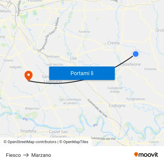 Fiesco to Marzano map