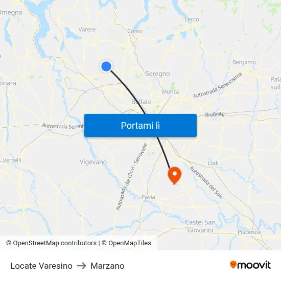 Locate Varesino to Marzano map