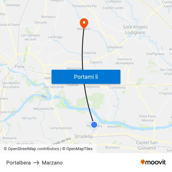 Portalbera to Marzano map