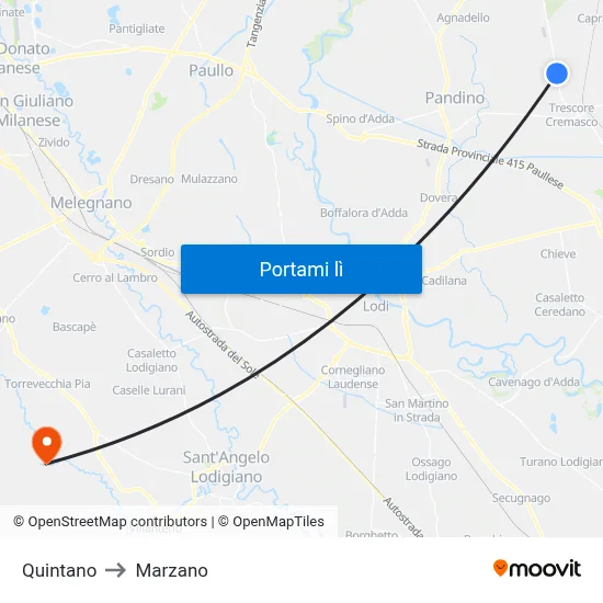 Quintano to Marzano map