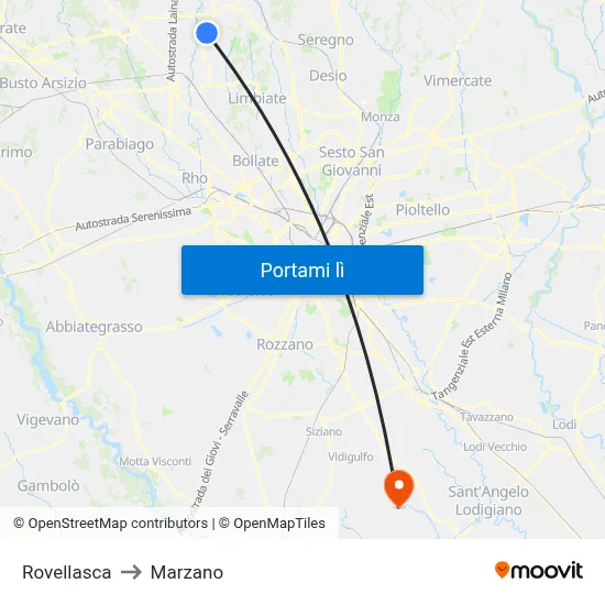 Rovellasca to Marzano map