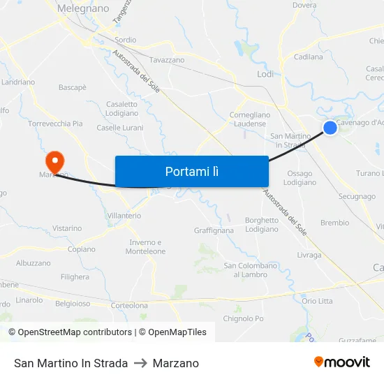 San Martino In Strada to Marzano map