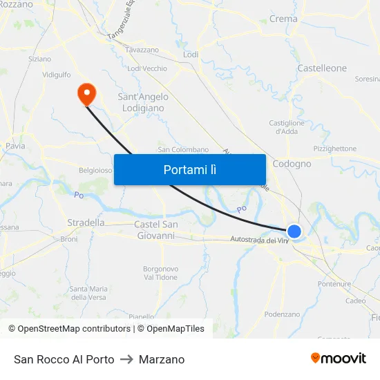 San Rocco Al Porto to Marzano map