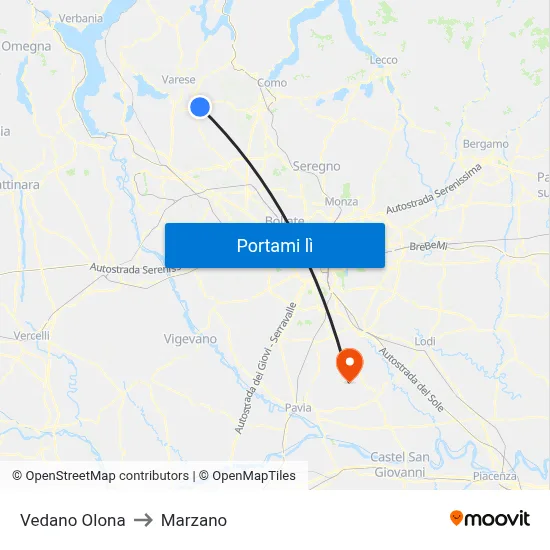 Vedano Olona to Marzano map