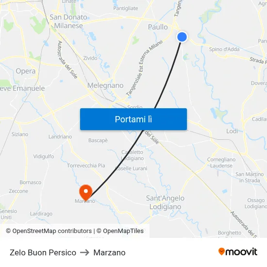 Zelo Buon Persico to Marzano map
