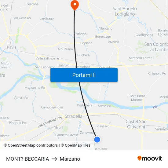 MONT? BECCARIA to Marzano map
