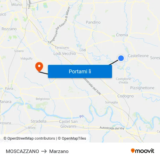 MOSCAZZANO to Marzano map
